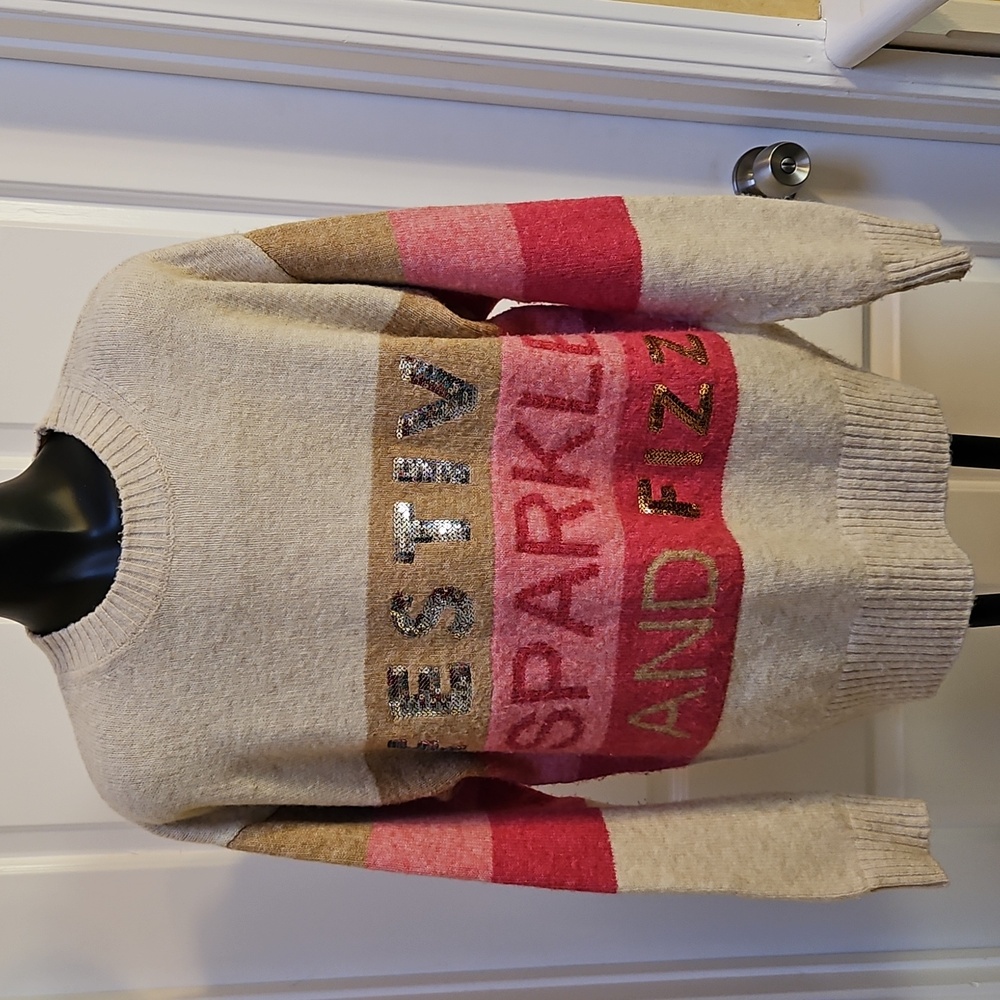 M&S Festive Sparkle And Fizz Sweater - XS